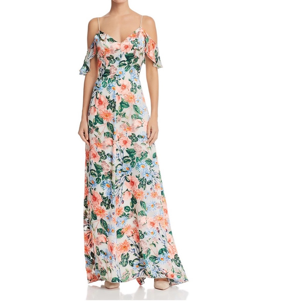 Alice + Olivia Alves Cold-Shoulder Maxi Dress